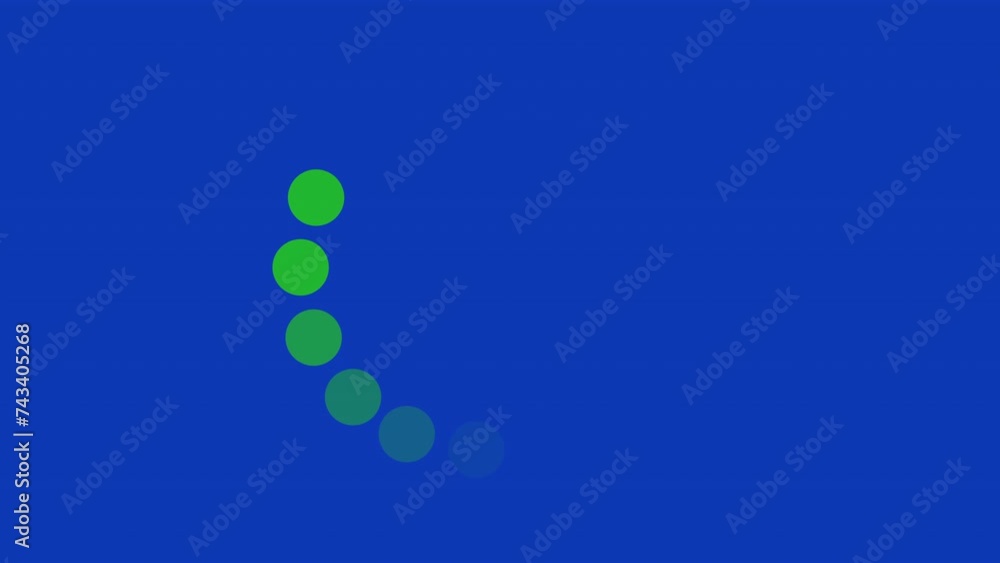 Loading green dots on blue background circle animation Loading green dots on blue background circle animation