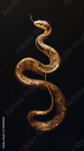 Snake on black background