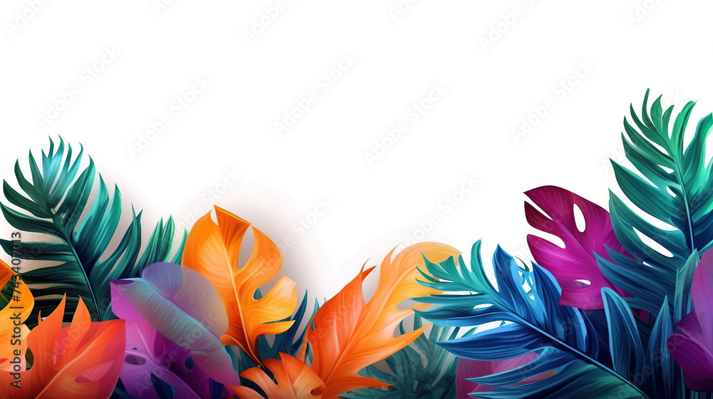 colorful tropical leaves