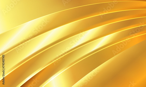 3d gold metallic wavy stripes pattern  Golden wave. Curvy gold stripes. Abstract luxury background. Minimalist geometric cover design. Luxurious backdrop for banner  card  cover  website. Vector EPS10