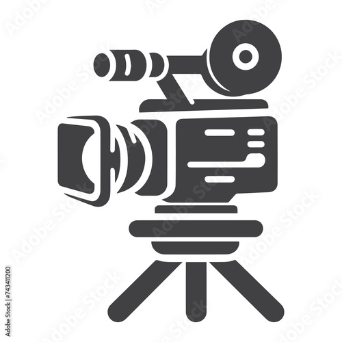 Retro cinema icon. Movie camera. Film Industry silhouette icons on the white