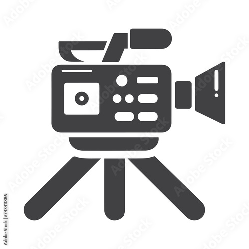 Retro cinema icon. Movie camera. Film Industry silhouette icons on the white