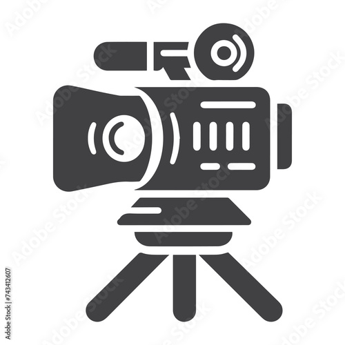 Retro cinema icon. Movie camera. Film Industry silhouette icons on the white