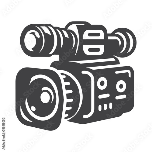 Retro cinema icon. Movie camera. Film Industry silhouette icons on the white