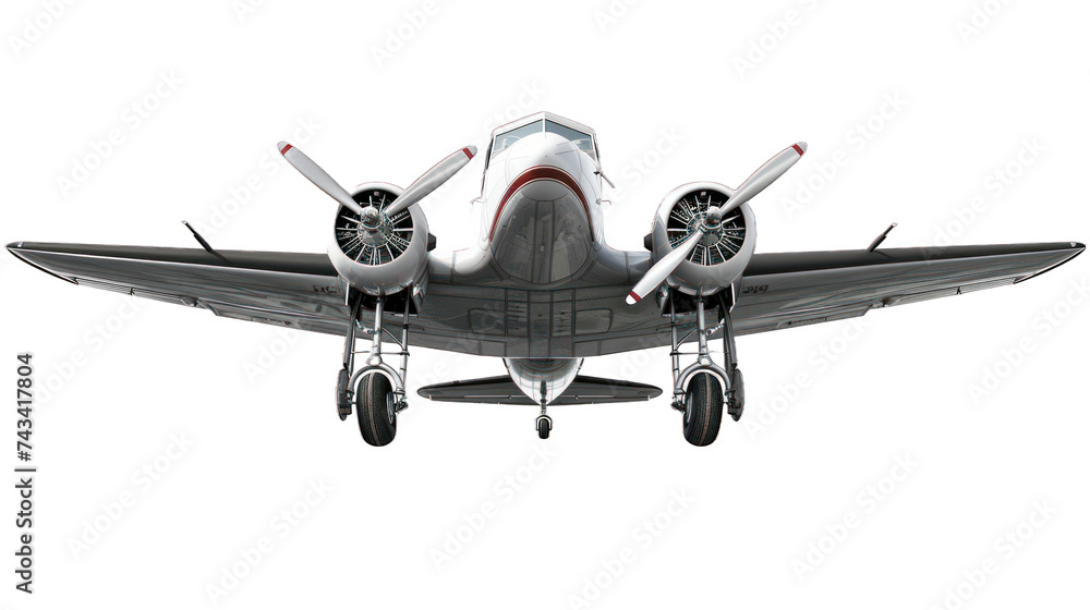 Flying airplane isolated on transparent background