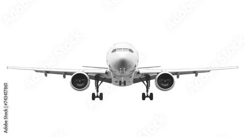 Flying airplane isolated on transparent background