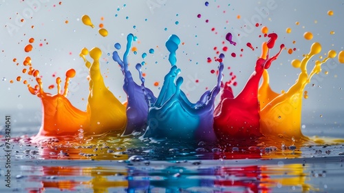 Watercolour liquid splash. Holi. Colourful background.