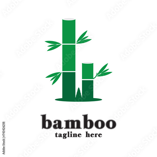natural and simple bamboo logo template