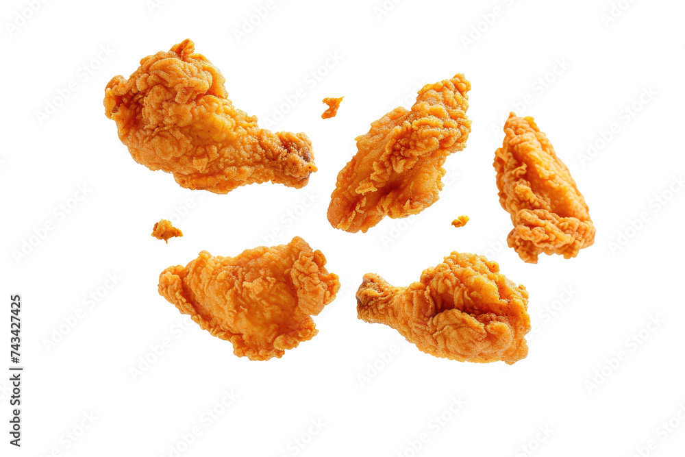 Fried Chicken piece coat with flour or batter that look tasty and delicious isolated on transparent png background, yummy fast food, fried with perfect flavor ingredients. Fried Chicken piece coat with flour or batter that look tasty and delicious isolated on transparent png background, yummy fast food, fried with perfect flavor ingredients.
