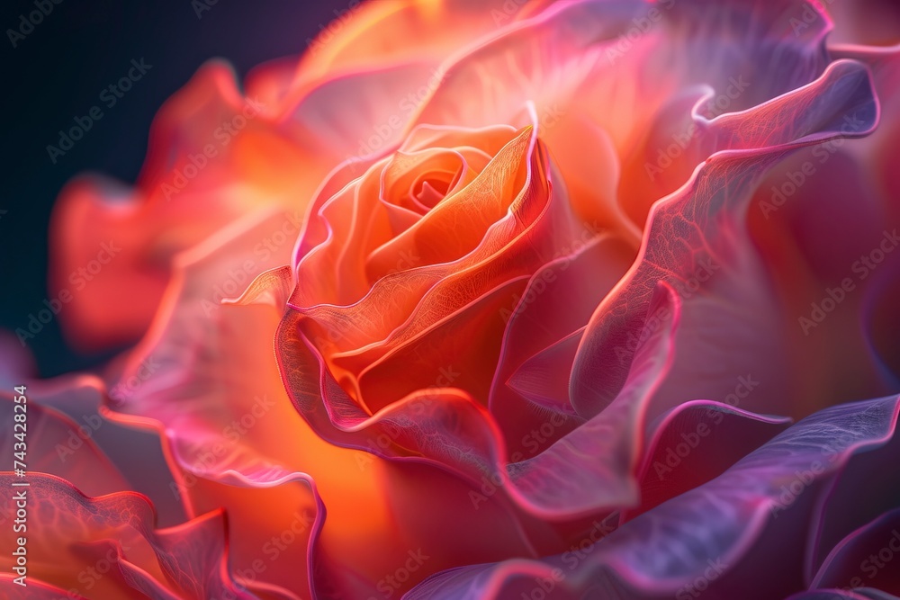 Naklejka premium Glowing roses on a dark background