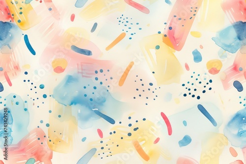 Fototapeta Naklejka Na Ścianę i Meble -  Watercolor abstract pattern for kids room.