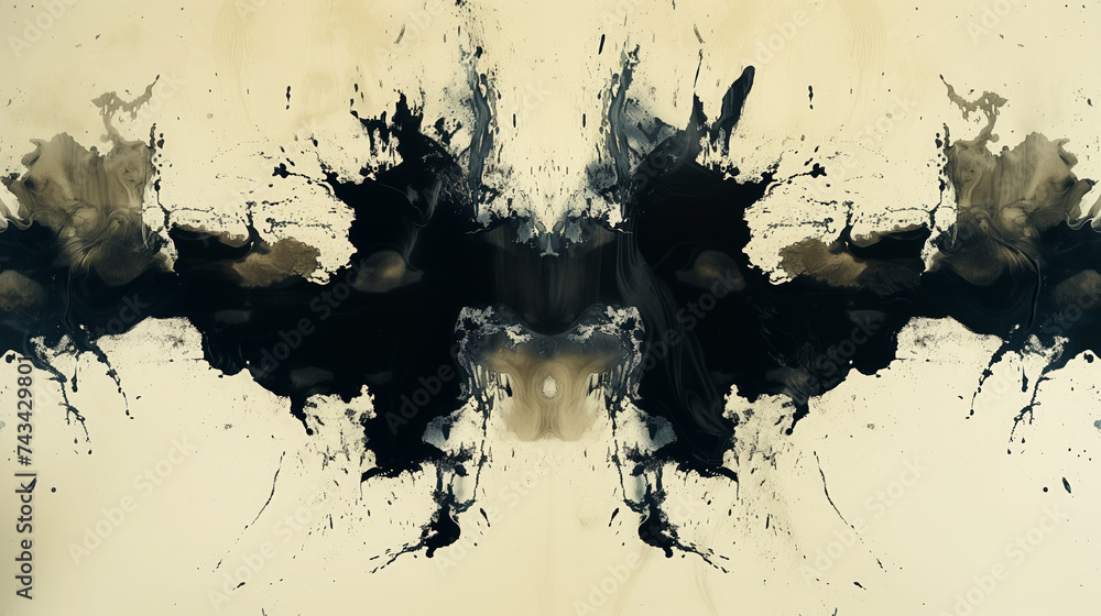 Obraz premium A symmetrical abstract ink blot pattern.