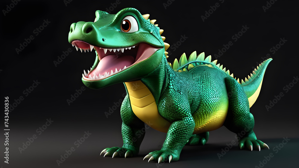 Fototapeta premium a cartoon character kamado with open mouth and teeth cute Kamado dragon 