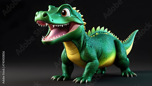 a cartoon character kamado with open mouth and teeth cute Kamado dragon 