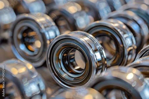 Stainless steel bearings, ball bearings. photo