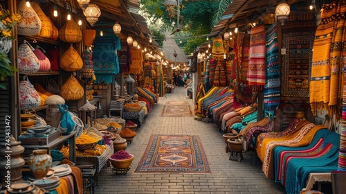 Bustling Marketplace In An Exotic Bazaar, Background Image, Background For Banner, HD