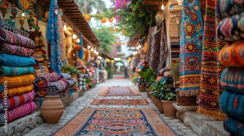 Bustling Marketplace In An Exotic Bazaar, Background Image, Background For Banner, HD