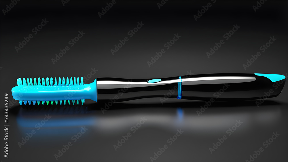 a electric toothbrush on black background - obrazy, fototapety, plakaty 