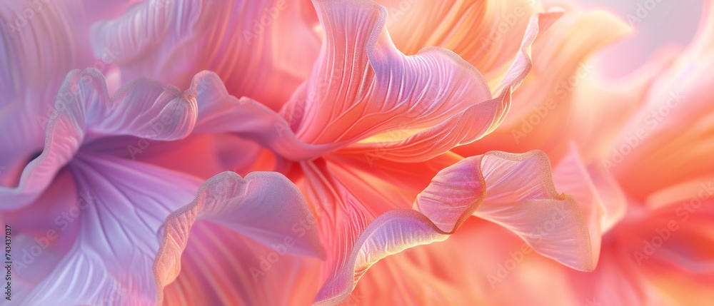 Orchid petals blaze with warmth in an extreme macro shot, accented by touches of cool hues for a dynamic visual effect. Orchid petals blaze with warmth in an extreme macro shot, accented by touches of cool hues for a dynamic visual effect.