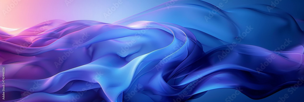 Obraz premium Blue pink waves Background, 3d waves background