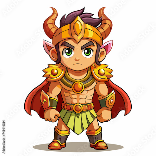 Ares, cute God, real print Style, Full body, white background