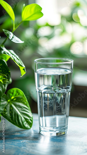 Fresh, clean water fills a glass, epitomizing purity and rejuvenation.