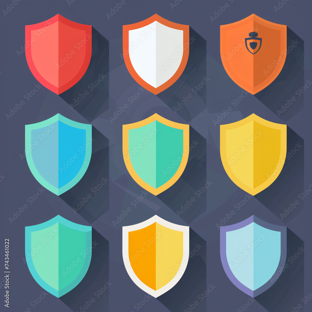 Shield sign icons vector illustration. 