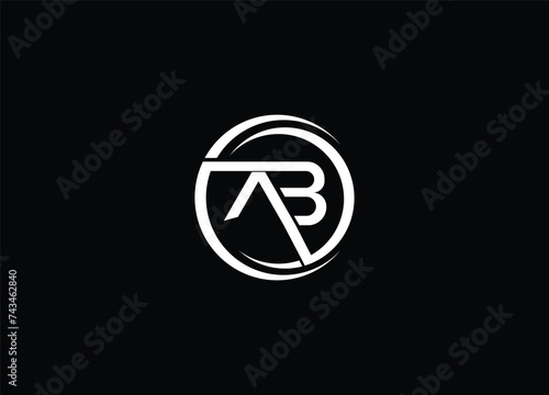 Letters A B, A&B joint logo