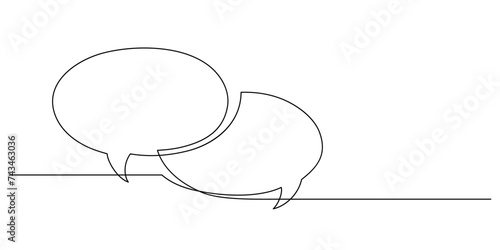 speech bubble chatting message in one line drawing continuous minimalist thin line
