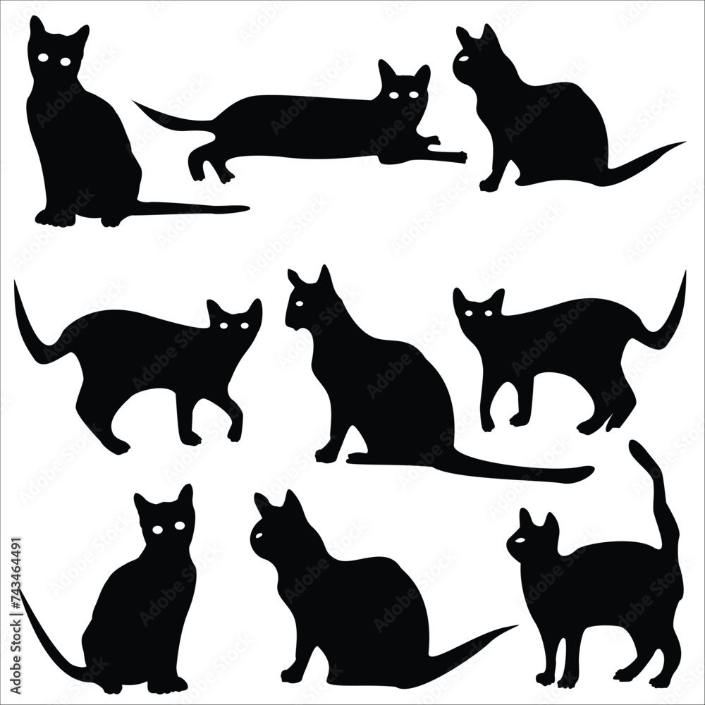 Cats Vector-Cat Silhouette Design