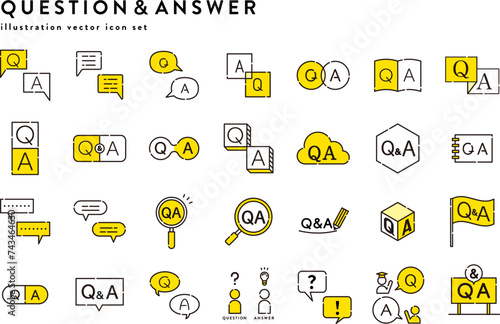 質疑応答　QA　質問　答え　アイコンセット
