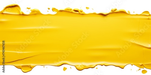 Yellow Paint Smudge on White Background