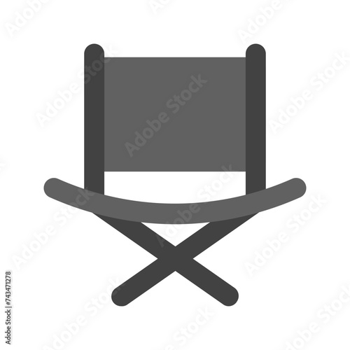 folding chair flat icon