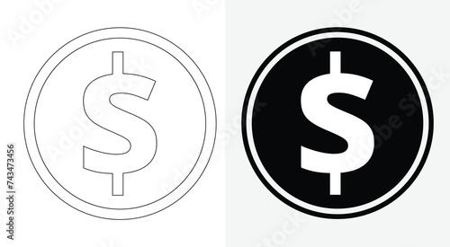 A collection of vector and line art money icons that may be used to earn logos and payments.