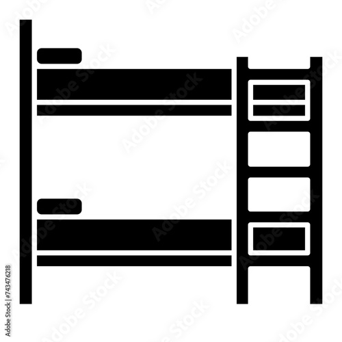 Illustration of Bunk Bed design Glyph Icon