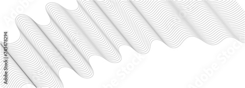 Abstract wavy background. Thin line wavy abstract vector background. Curve wave seamless pattern. Line art striped graphic template design