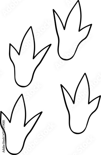 dinosaur footprint hand drawn outline