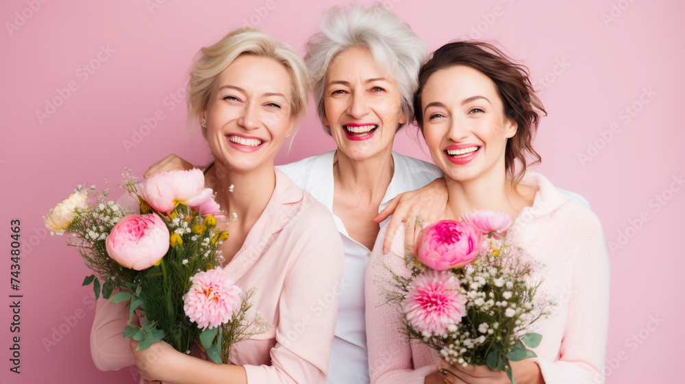 Women of different ages joyfully together Women of different ages joyfully together