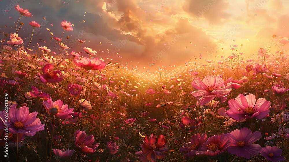 beautiful cosmos flower field beautiful cosmos flower field