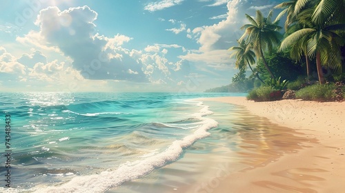 beautiful realistic of sandy summer beach