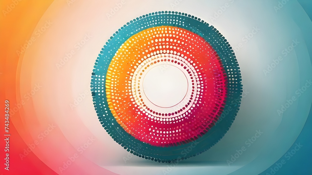 Modern abstract background. Halftone dots in circle form. Round logo. Vector dotted frame. Design element or icon.