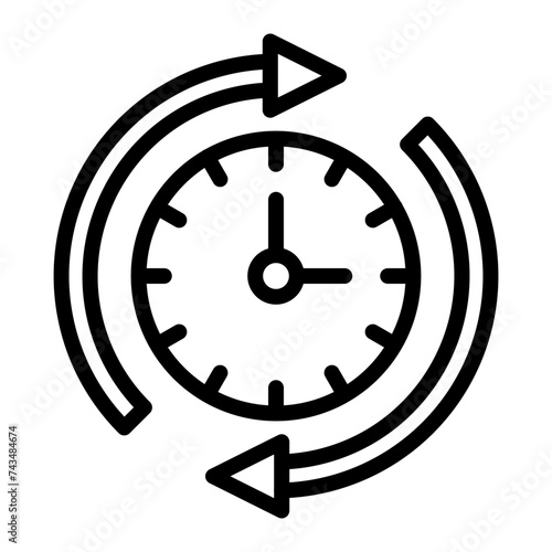 Clockwise Vector Line Icon Design