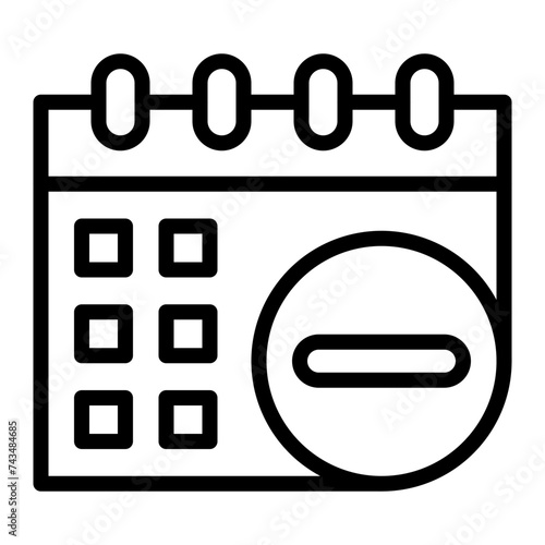Delete Event Vector Line Icon Design