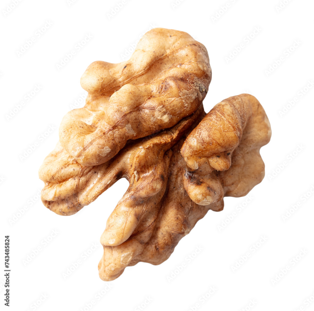 Chopped walnut isolated white background Chopped walnut isolated white background