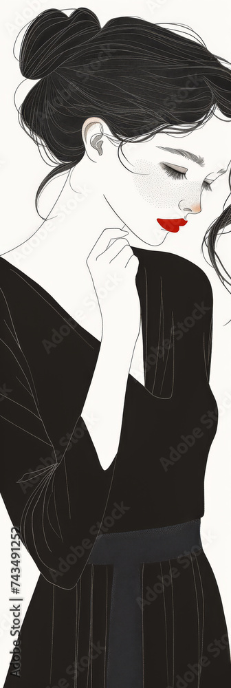 Collage illustration of a woman in bold colors with copy space for text Collage illustration of a woman in bold colors with copy space for text