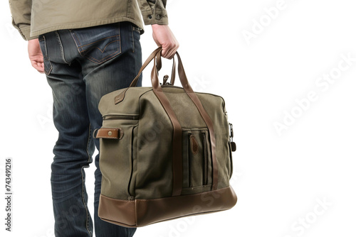 Man with Luggage on Transparent Background, PNG