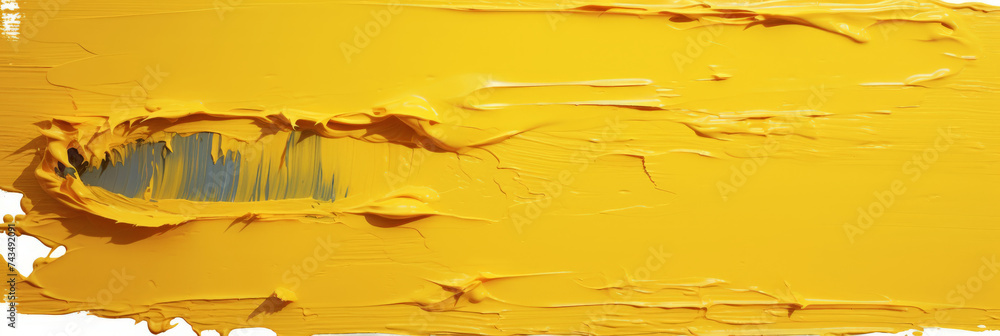 yellow paint brush stroke on white background, yellow watercolor stroke