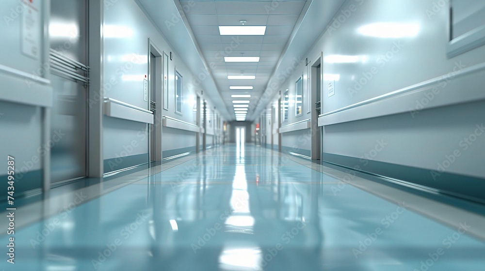 Blurred interior of hospital - abstract medical background Blurred interior of hospital - abstract medical background