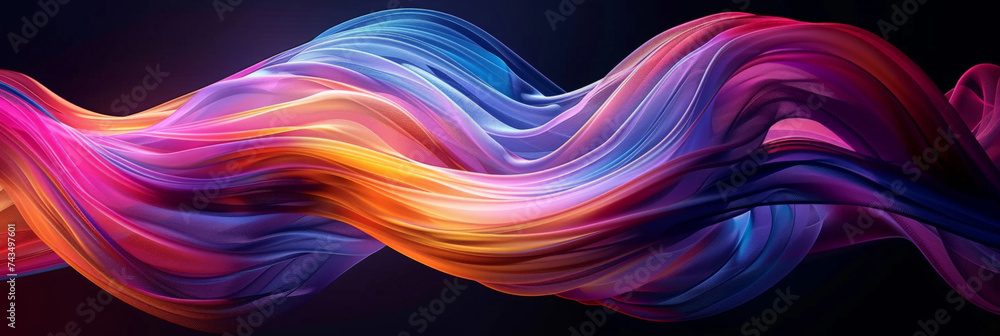 colorful curves wavy on a black background, rainbow wavy background colorful curves wavy on a black background, rainbow wavy background