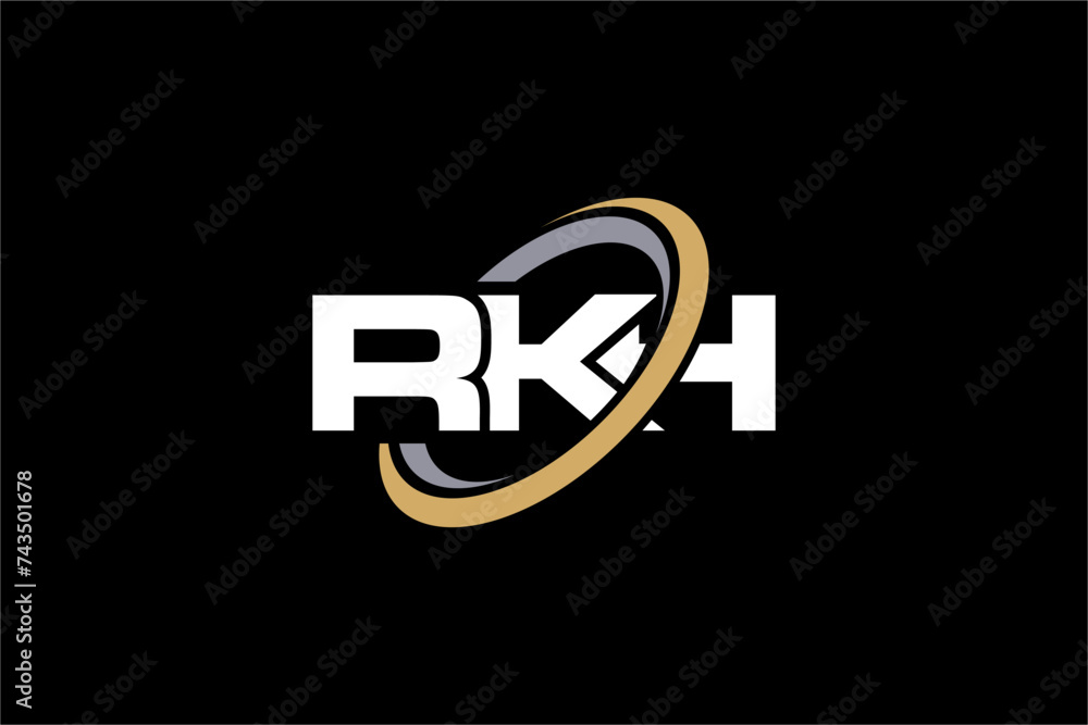 RKH creative letter logo design vector icon illustration